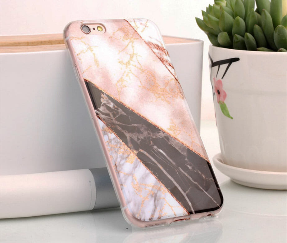 Θήκη Glitter Powder Marble Black - iPhone 6/ iPhone 6s