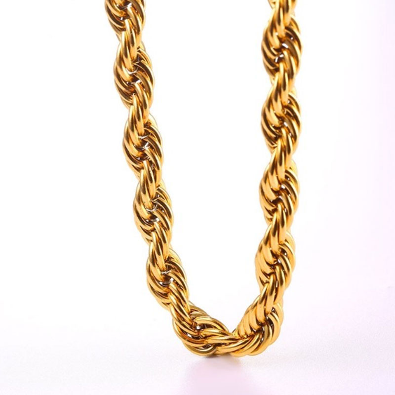Chain Αλυσίδα Rope U7 6mm - Ανοξείδωτο Ατσάλι / Gold