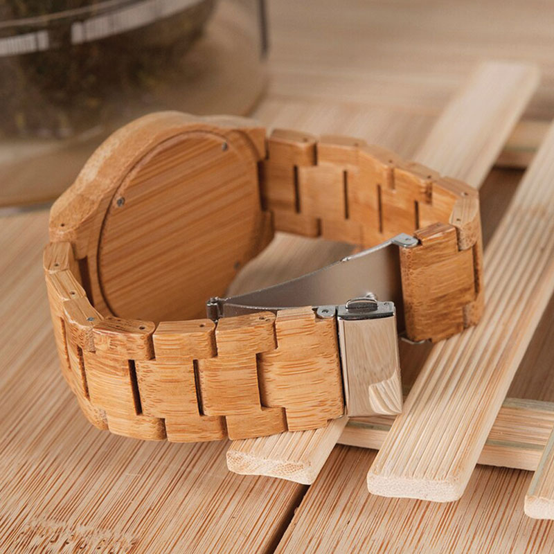 Ρολόι Bamboo με Ξύλινο Bracelet & Bamboo Συσκευασία