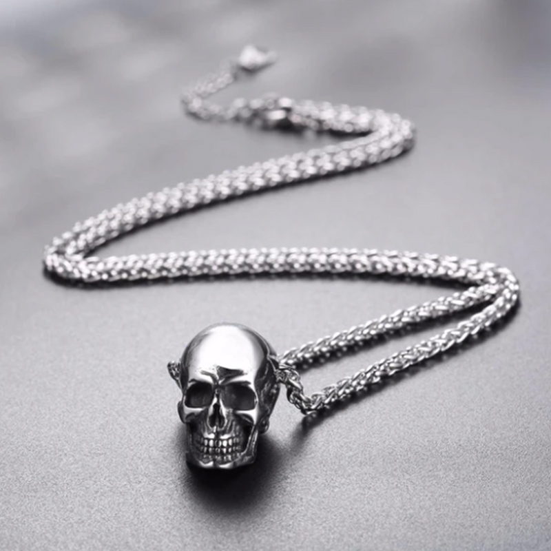 U7 Chain 3mm με Pendant Gothic Skull - Ανοξείδωτο Ατσάλι – 50CM