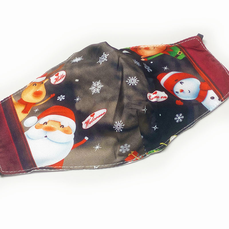 Μάσκα Πολλαπλών Χρήσεων Χριστουγεννιάτικη Santa, Rudolf, Snowman Grey - One Size
